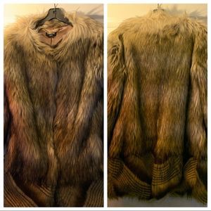 BEBE Faux Fur Coat size M